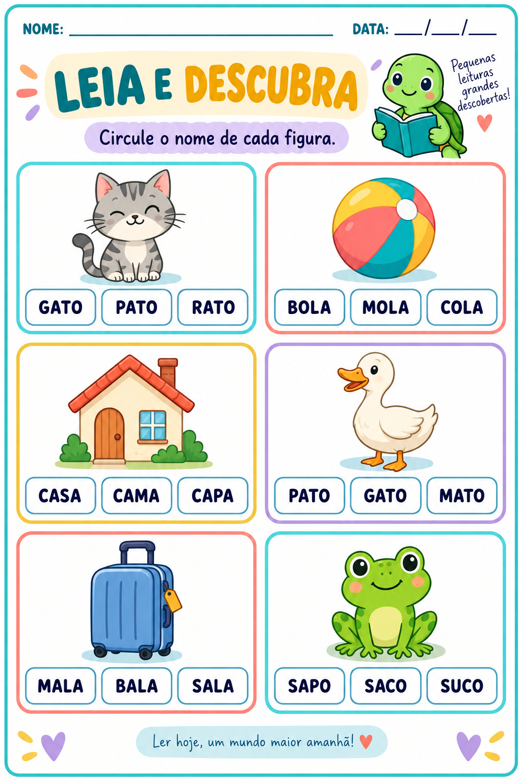 Exemplo de exercício: Palavras para descobrir