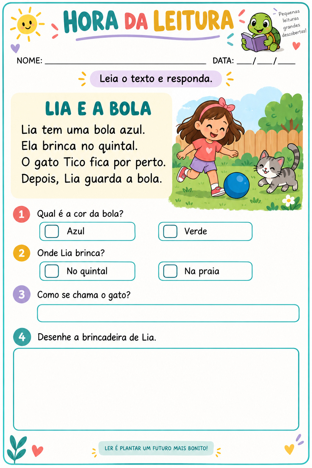 Exemplo de exercício: Pequenas histórias